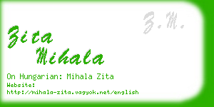 zita mihala business card